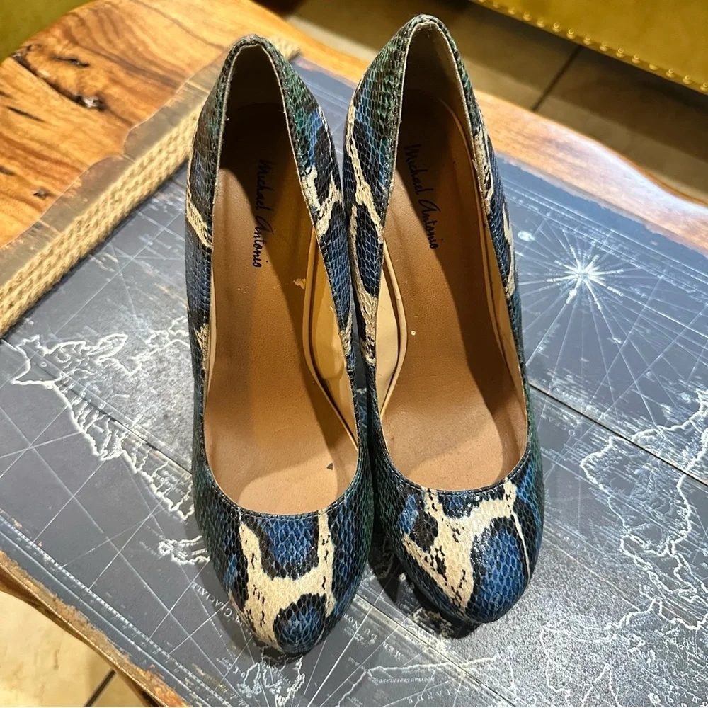 Michael Antonio Snakeskin Platform Heels – Size 8.5 - Picture 6 of 10